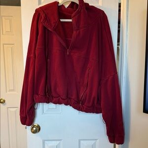 Popflex half zip warm up hoodie 1X Crimson